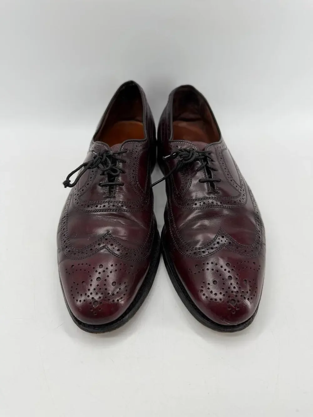 Allen Edmonds Men's Burgundy Leather Wingtip Brogue Oxford Dress Shoes 11 D USA